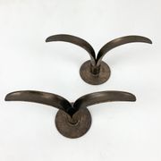 Pair of Lily brass candle holders, Ystad Metall, Sweden, design Ivar Ålenius Björk