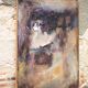 Oil on canvas signed Raymond Galliano, abstract composition, large wall painting, interior decoration.