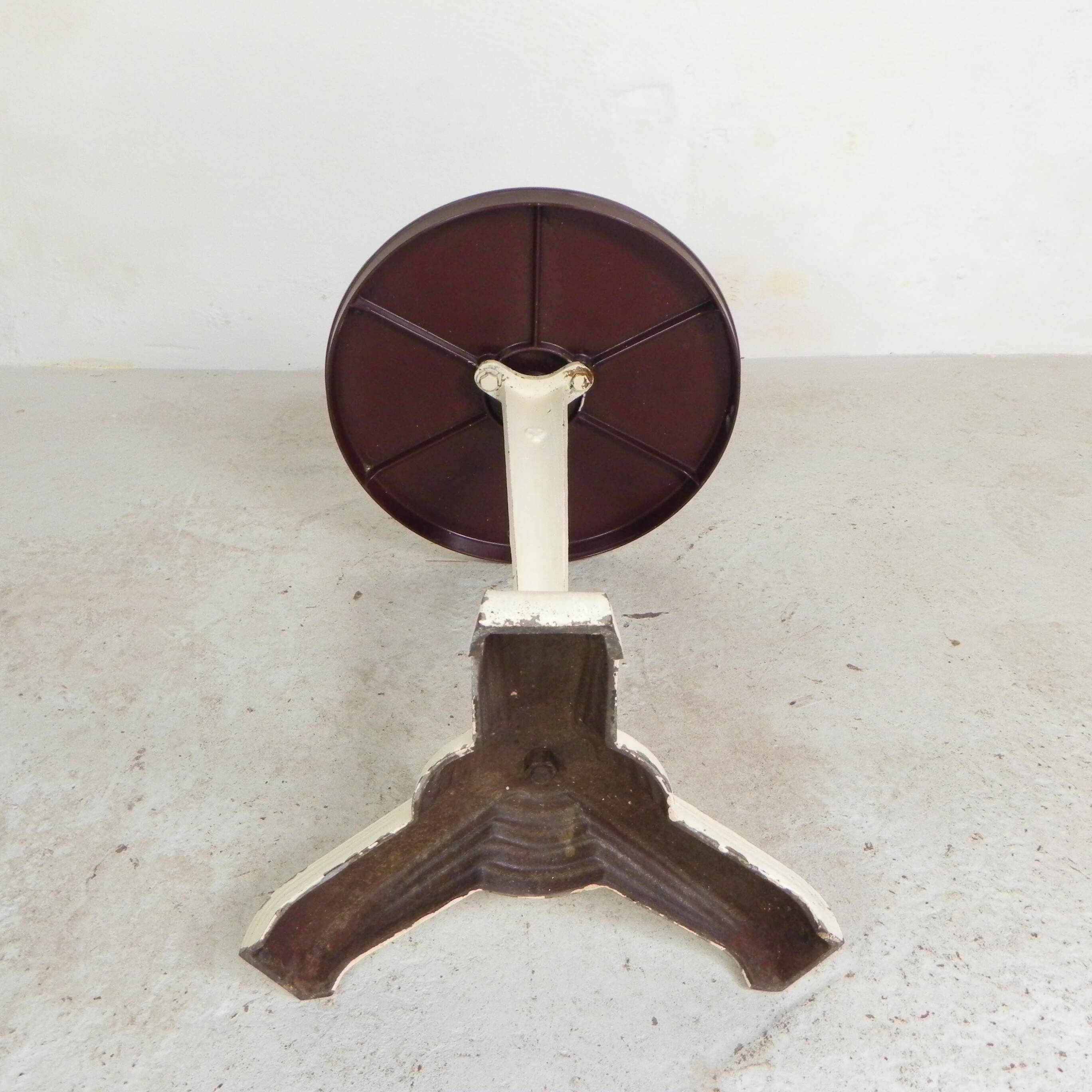 Art Deco bistro table with bakelite top, Louis Vuitton, REX, 1930s