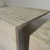 Set of 2 travertine coffee tables, Up and Up, 70s