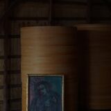 Oil portrait painting on canvas, unknown Danish artist, early 20th century.