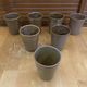 Set of 7 Cups Mugs DIGOIN Beige Stoneware Made In France Vintage #E