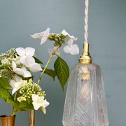 Vintage art deco frosted glass tulip pendant light