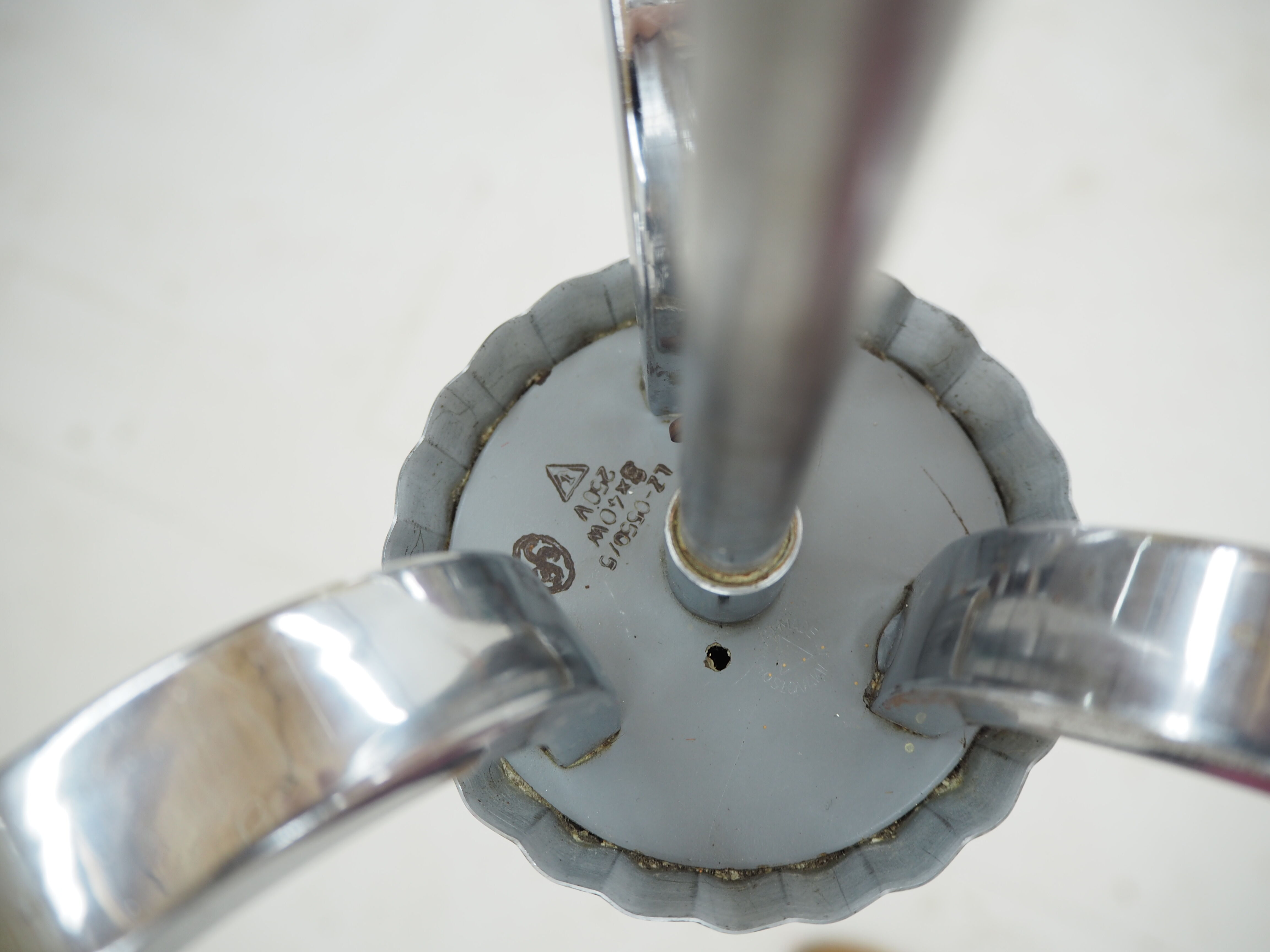 Midcentury Chrome and Glass Chandelier, Czechoslovakia 1960s