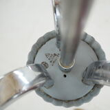 Midcentury Chrome and Glass Chandelier, Czechoslovakia 1960s