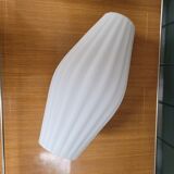 White Ribbed Opaline Drop Lampshade, Circa 1960