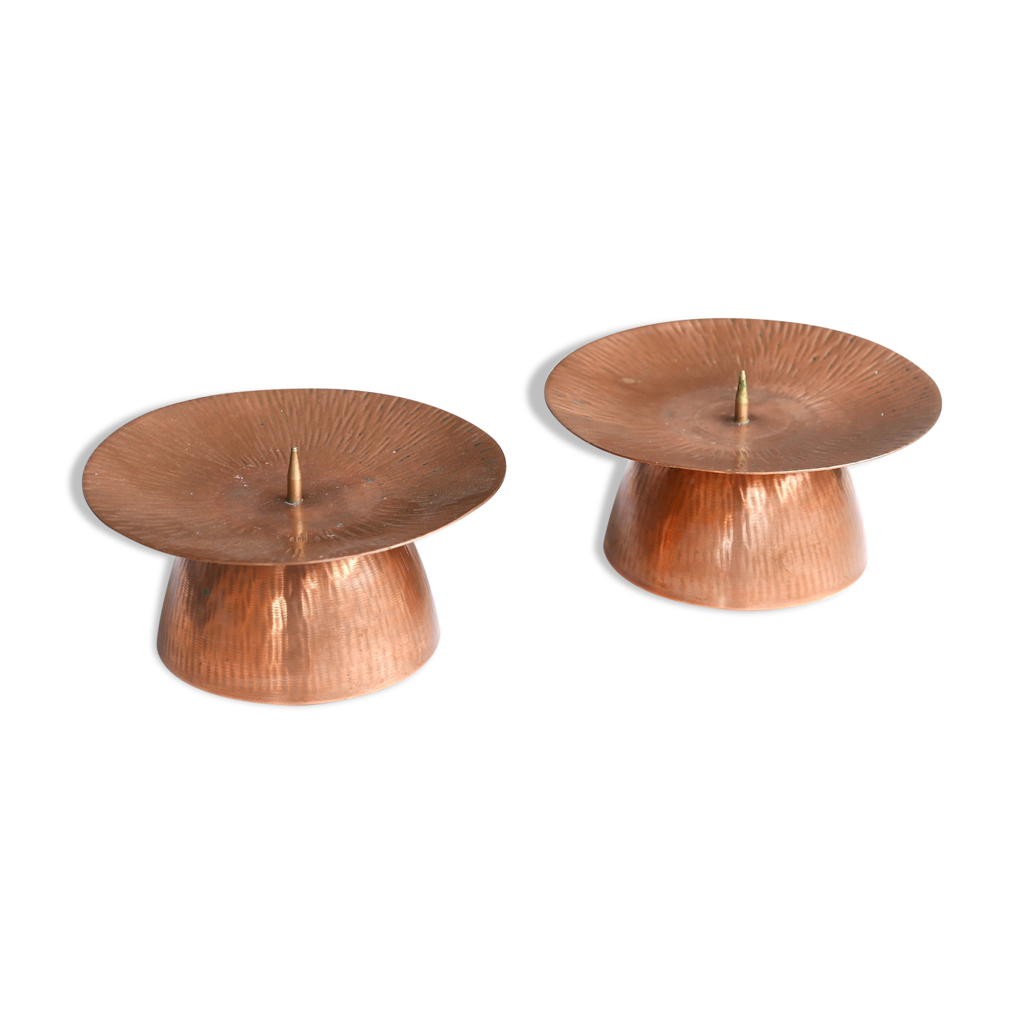 Pair of copper candlesticks, 1960s