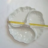 Flat compartmentalized philippe deshoulières porcelain white patterns in relief