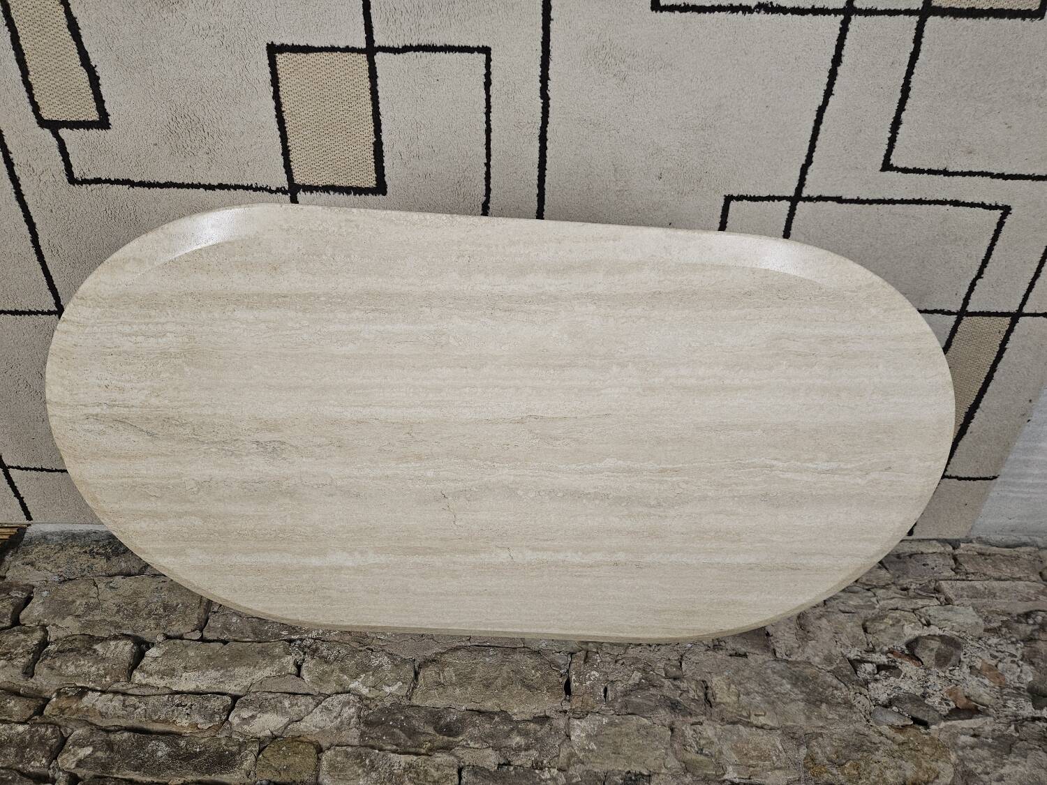 Vintage travertine table 1980"