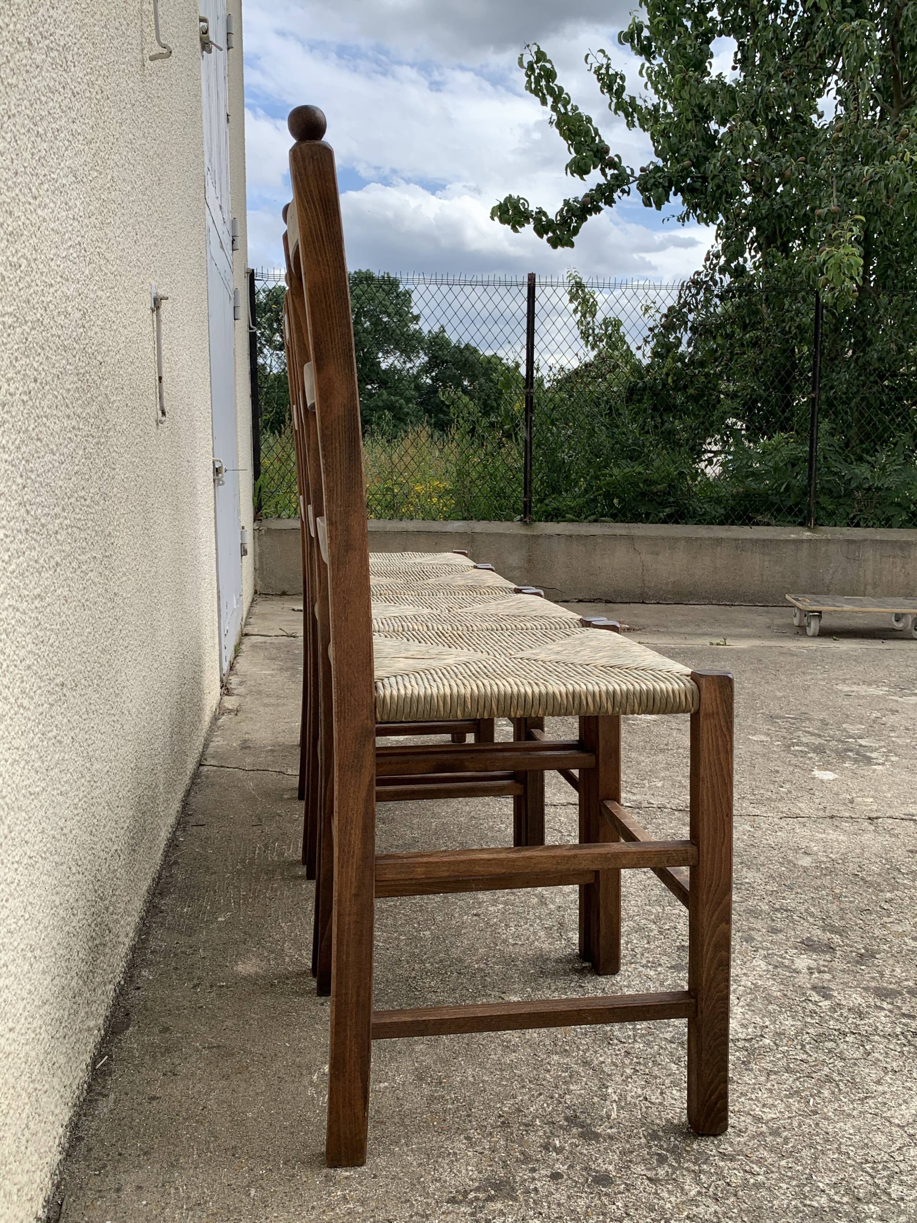 Two-tone straw chairs 1950