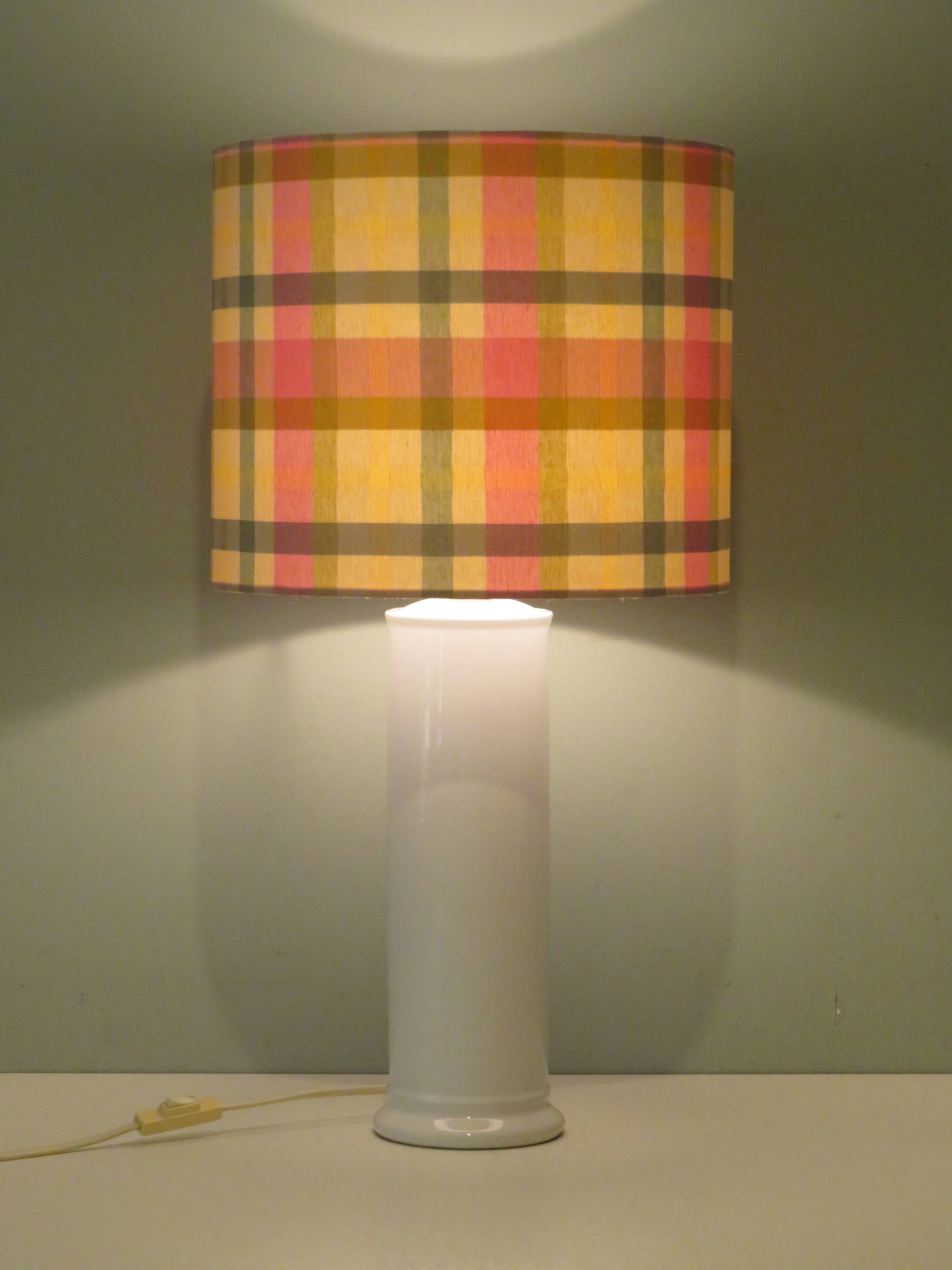 Vintage Italian ceramic table lamp with custom lampshade