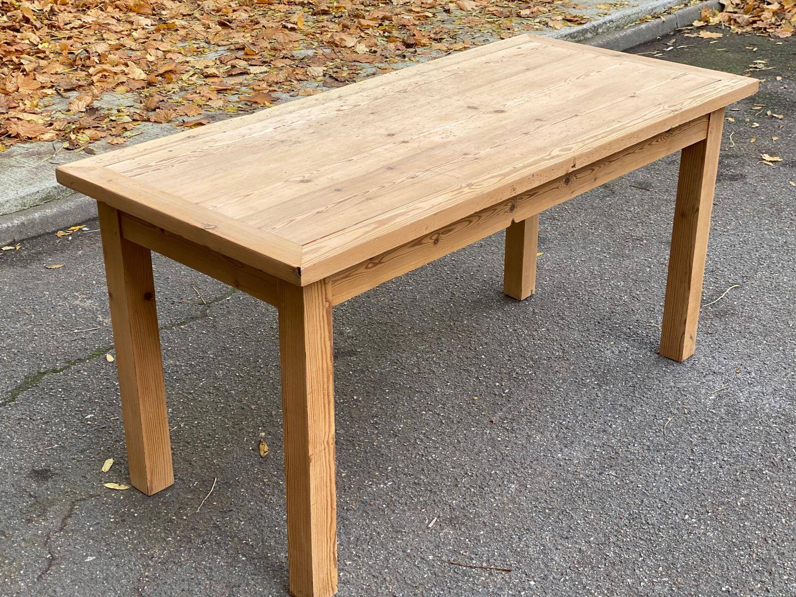 Renovated solid wood farmhouse dining table, 150cm