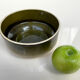 Large vintage ceramic bowl in olive green enamel - 1970s