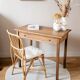Table bureau console chêne massif 