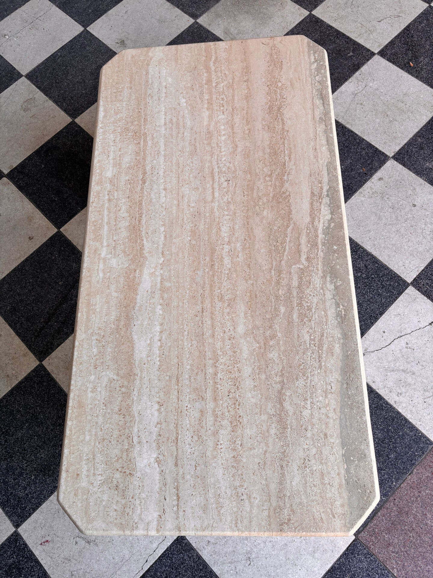Vintage coffee table in travertine