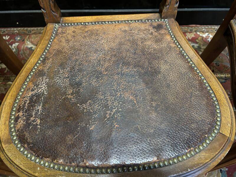 Set of 4 Louis XVI leather chairs