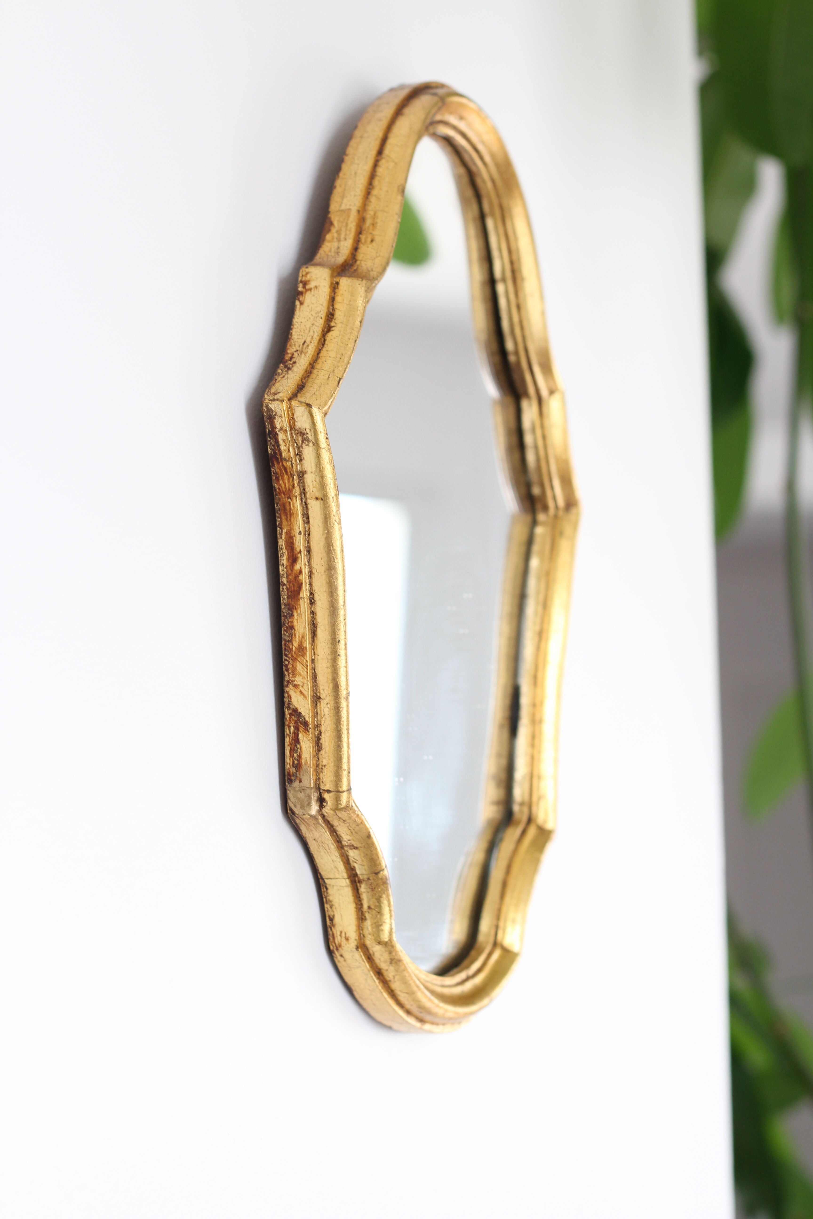 Gilded wooden mirror - 32x22 cm