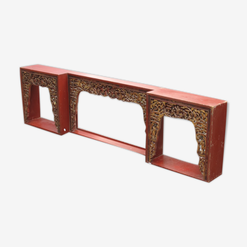 Chinese carved wooden headboard