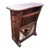 Brutalist bar in chene and cowhide