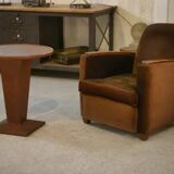 Guéridon en placage de sapelli art déco 1940’s