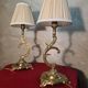 pair of chiselled bronze lamps, bedside, bedroom, new lampshade 38x15, electric ok