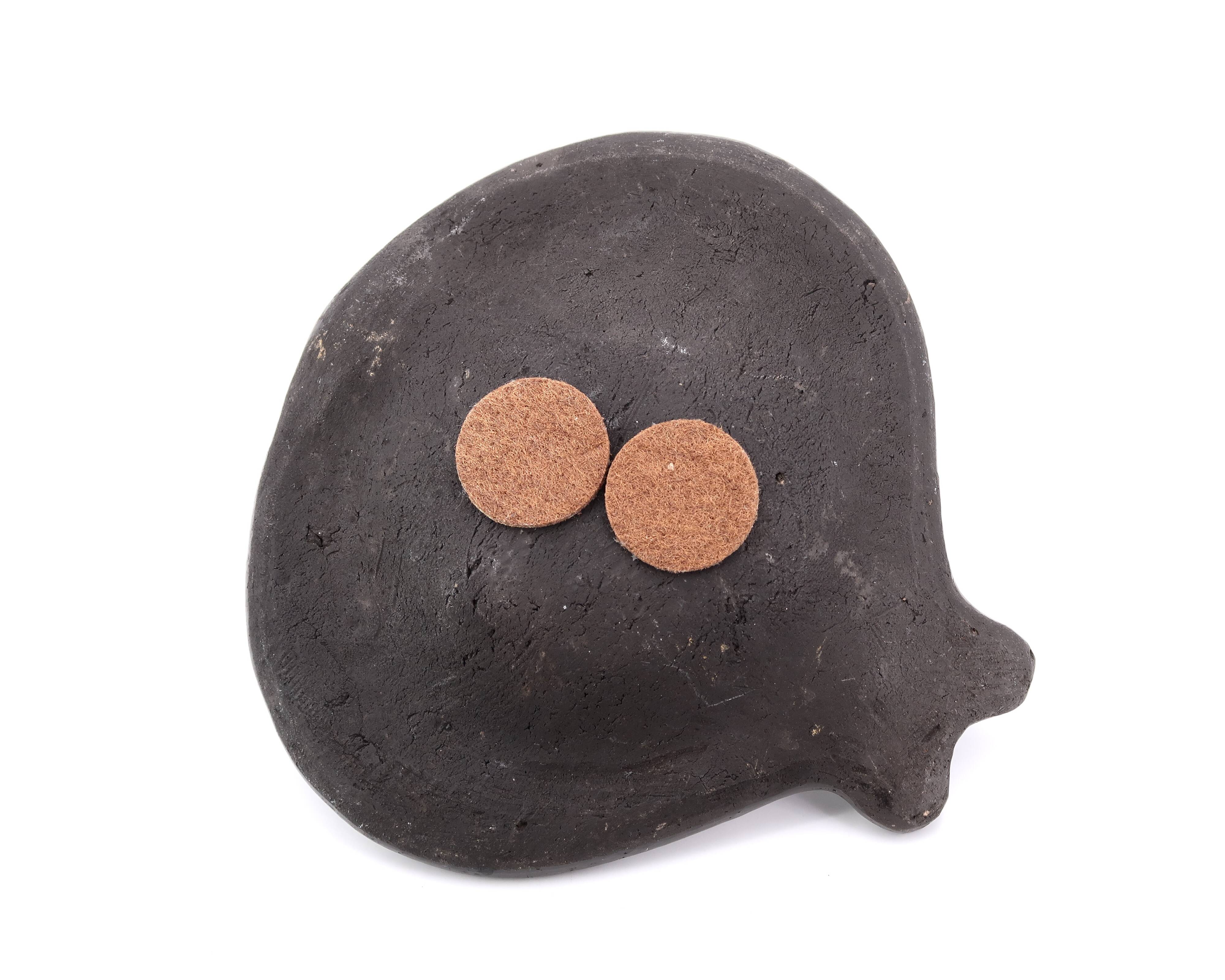 Black ceramic bird-shaped pocket tray, Mexico 1970s