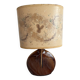 Lampe en céramique et fleurs naturelles, années 70