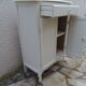 Small vintage buffet reimagined in pearl grey, wooden top.