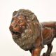 Sculpture de lion Art Déco allemande en céramique, terre cuite cuivrée, 1930