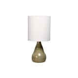 Large glazed ceramic Table Lamp in green tones, France 1960s
