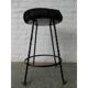Vintage stool lined with cowhide