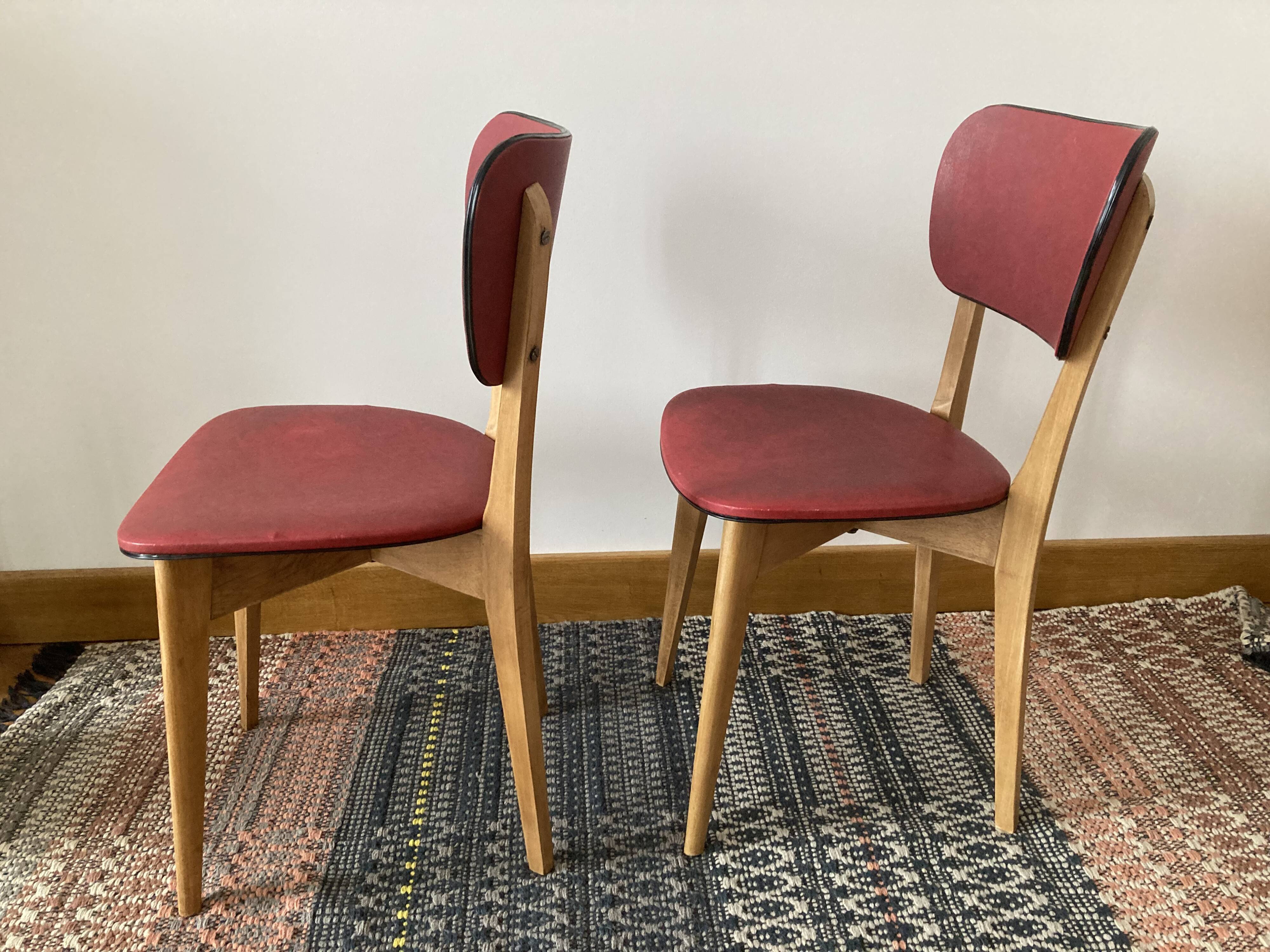 Pair of red skai chairs