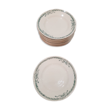 Lot of 10 plates in Terre de Fer Longchamp model Belleville