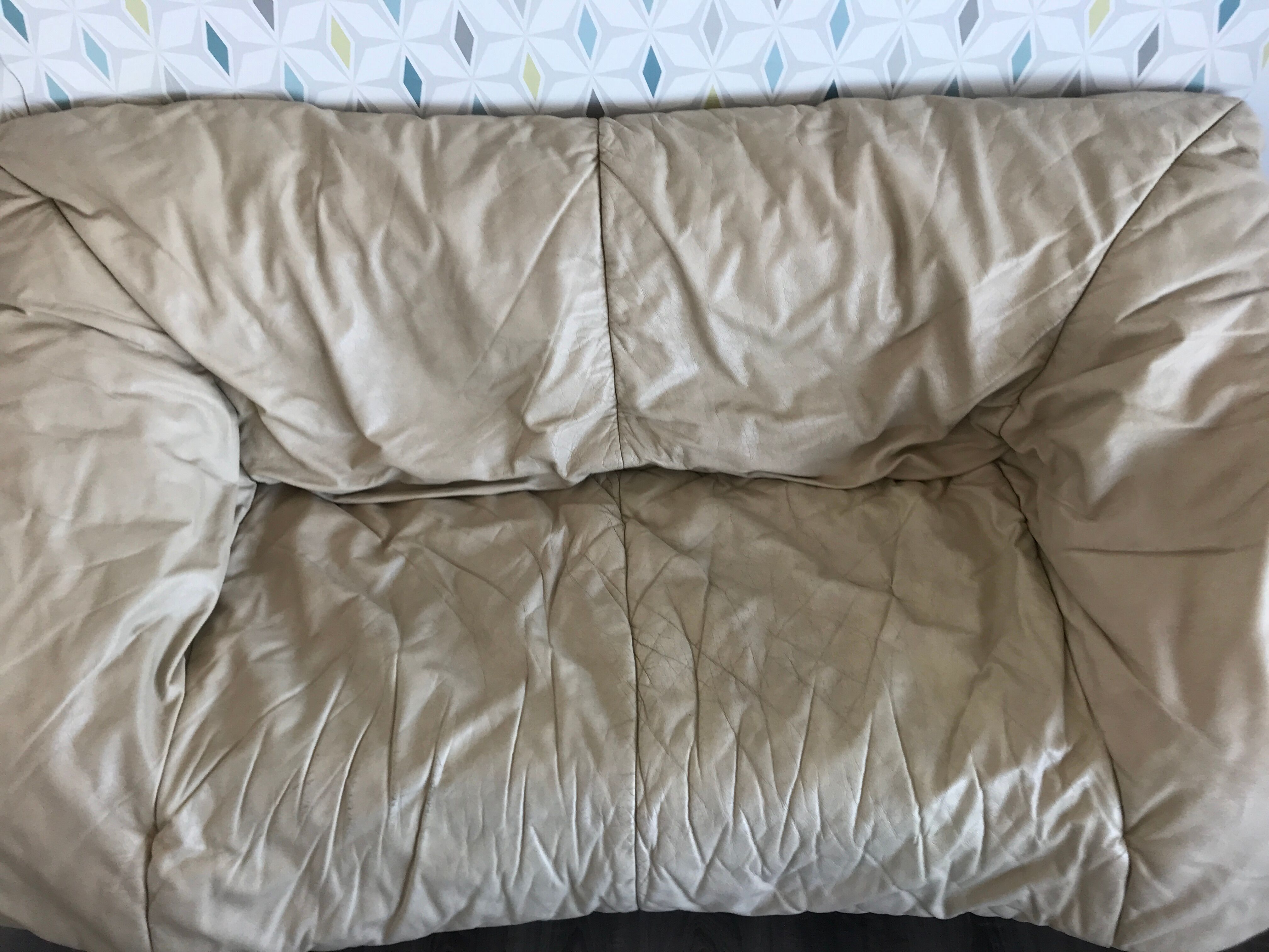 Light beige leather sofa Flou