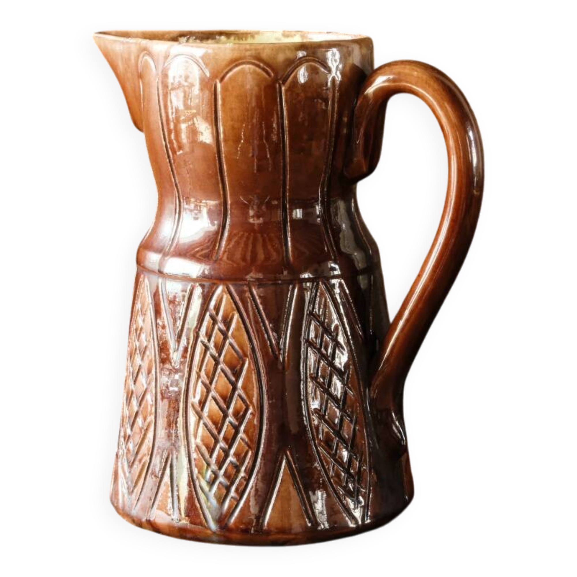 Large modernist glazed earthenware jug, 1950s