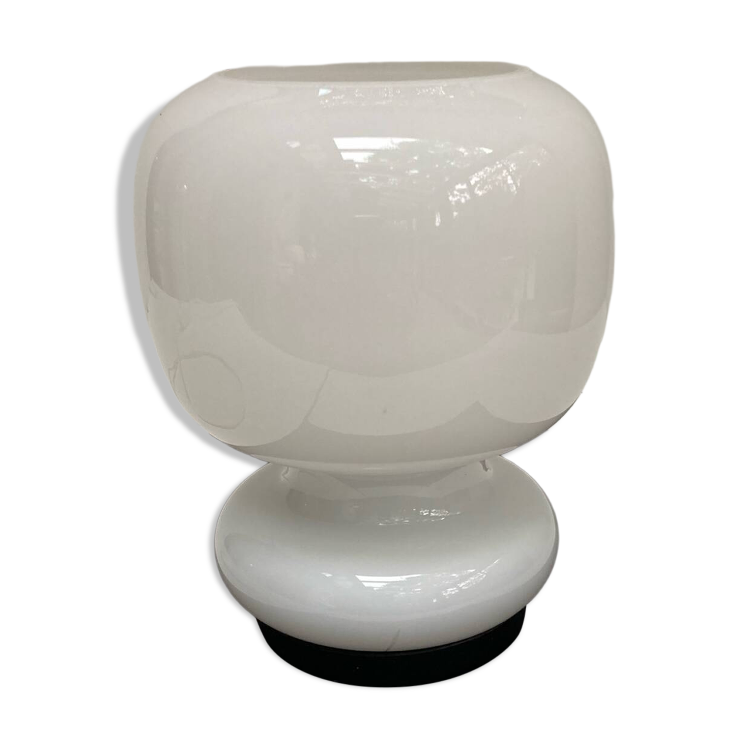 Lampe à poser en verre opalin, 1970