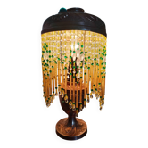 Parisian Copper Art Deco Lamp 1930 SGDG Shade with Pendants and Beads