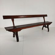 Banc de chemin de fer victorien en pin pitchpin – Halstead’s Makers, Todmorden