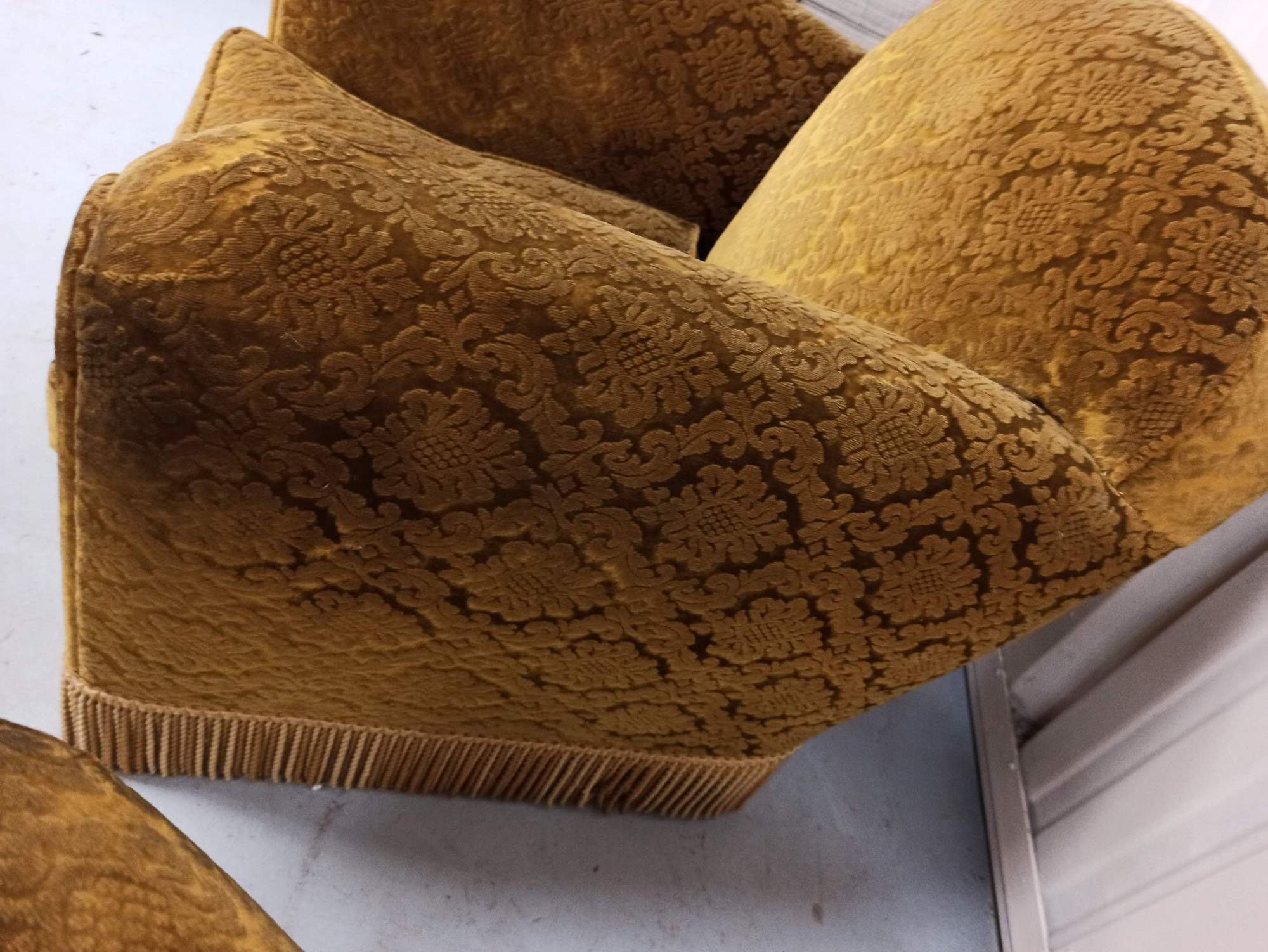 Pair of armchairs club velvet old yellow - armchair old