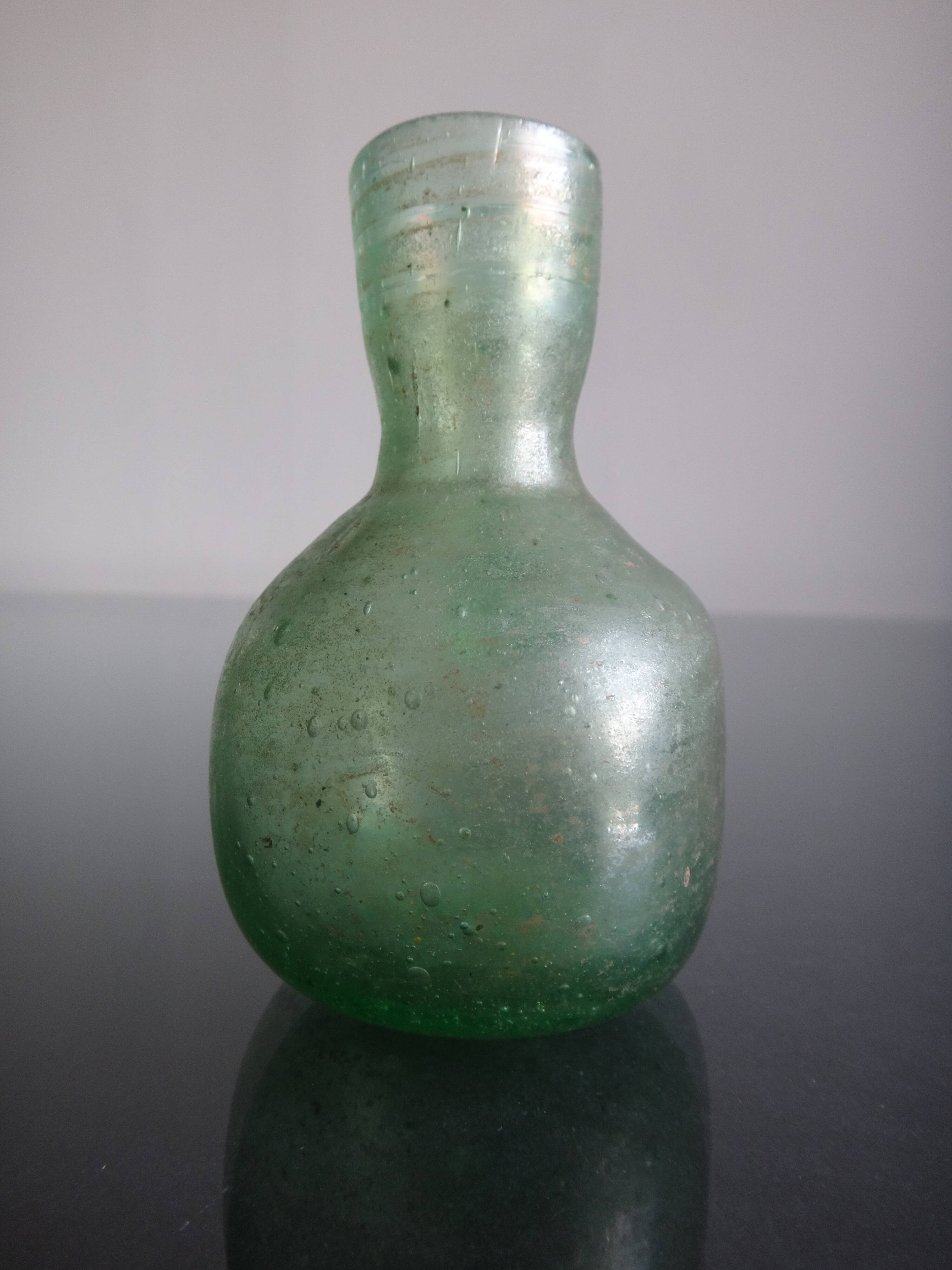 Ancient hanse vase in roman Gallo iridescent glass