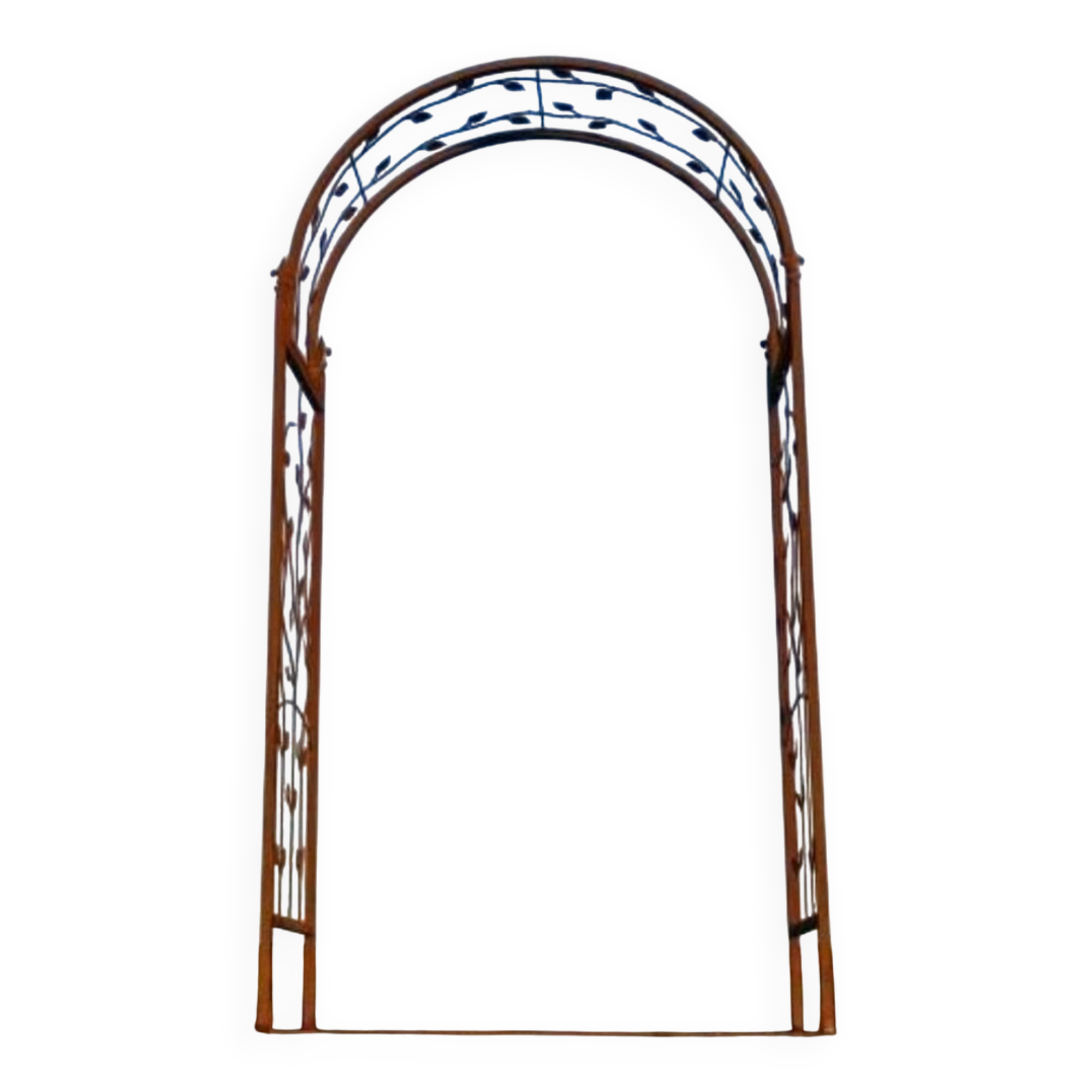 Garden arch in wrought iron with leaves