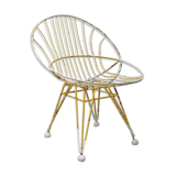 Yellow metal basket Chair years 50