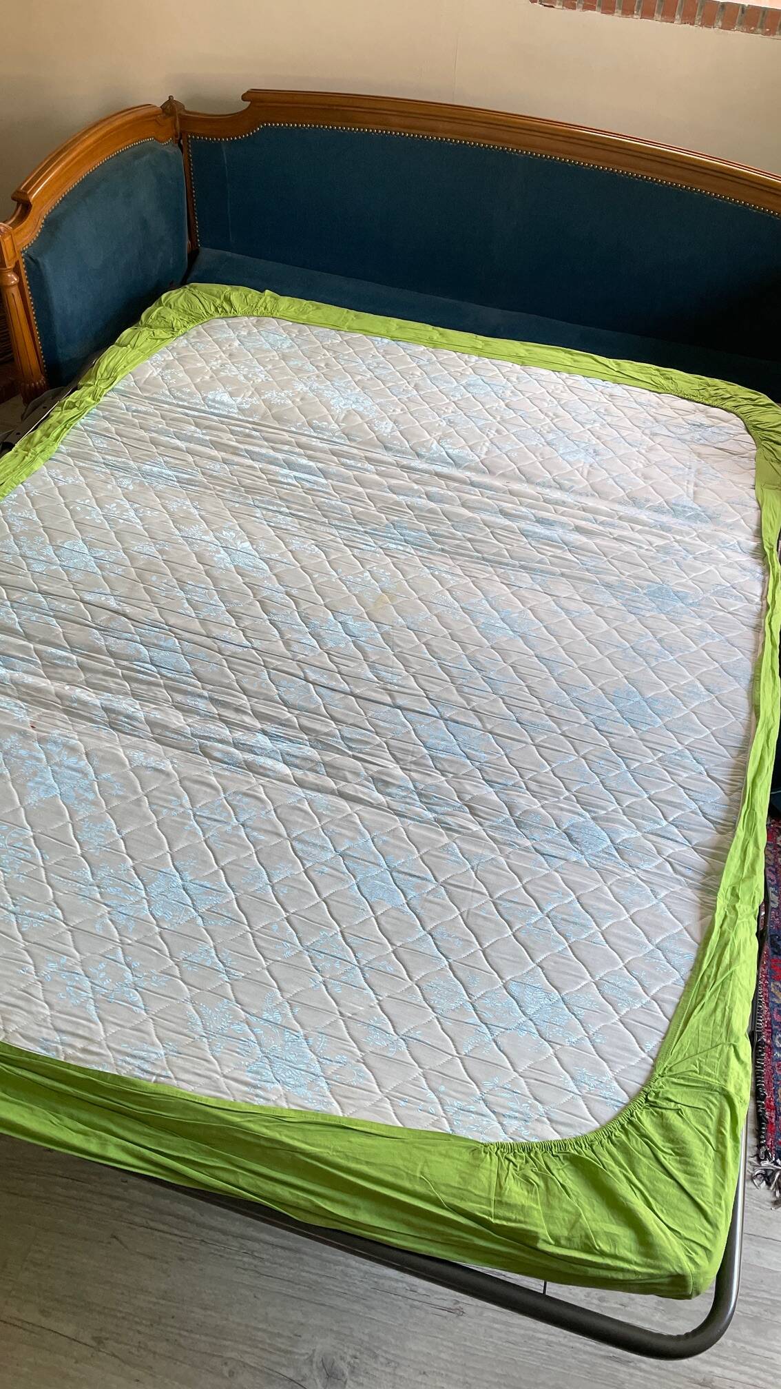 Vintage Velvet Jean Roche Bois Sofa