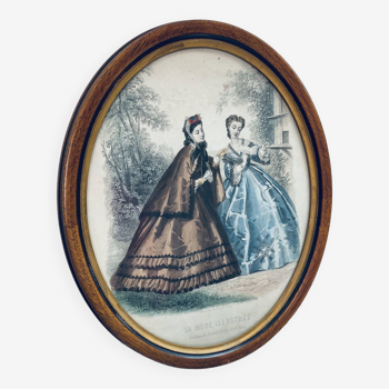 Illustration La Mode Illustrée 1863 framed