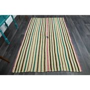 1970s Vintage Turkish Oushak Handmade Wool Cotton Beige Area Rug 137x221