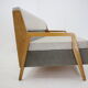 1970s oak 3-seater sofa/bed, czechoslovakia