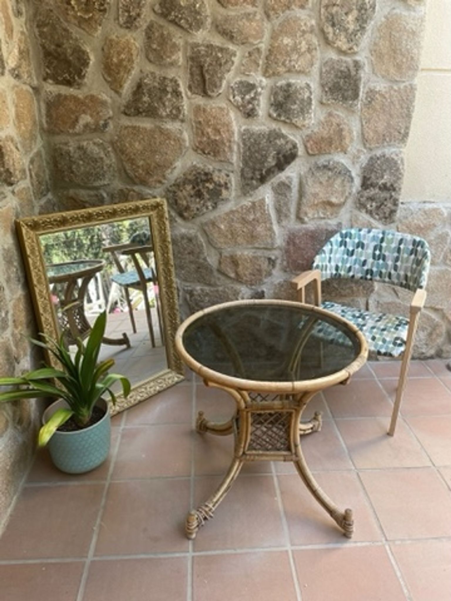 70s style wooden armchair