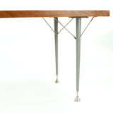Table basse en mahagony et métal Tchécoslovaquie années 1970