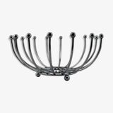 Vintage chrome metal fruit bowl