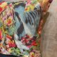 Woven Cushion, Crimson Macaw Parrot Jacquard, Dark Ground Pillow Cover